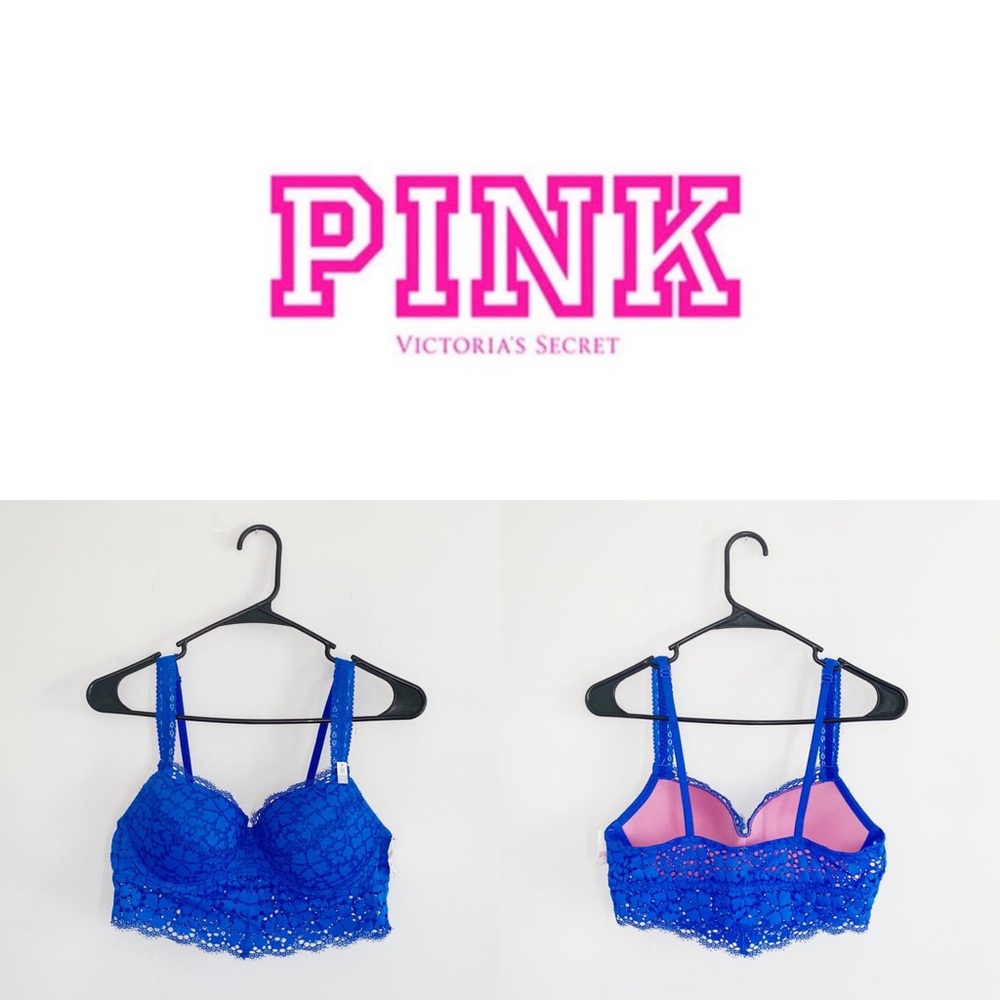 PINK Victoria’s Secret Royal Blue Lace Bra…